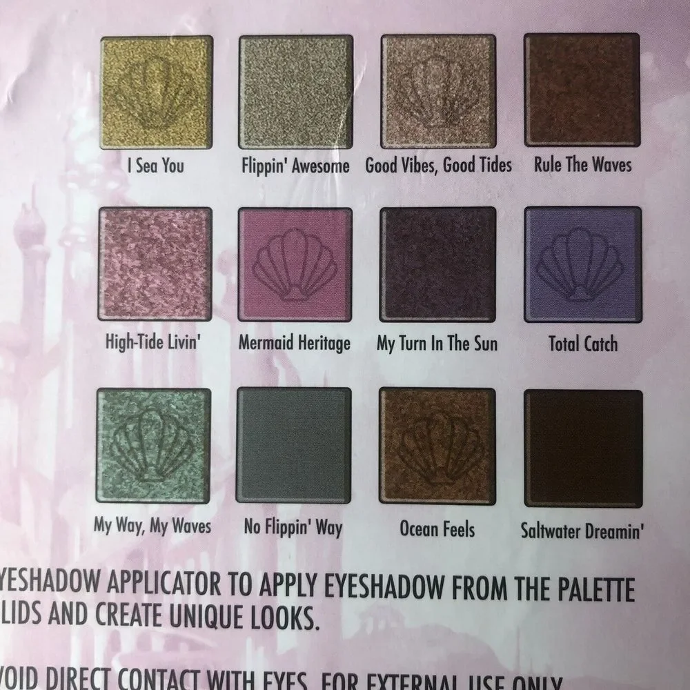 Disney Princess Ariel The Little Mermaid Eyeshadow Palette 12 Shades New - Picture 3 of 5